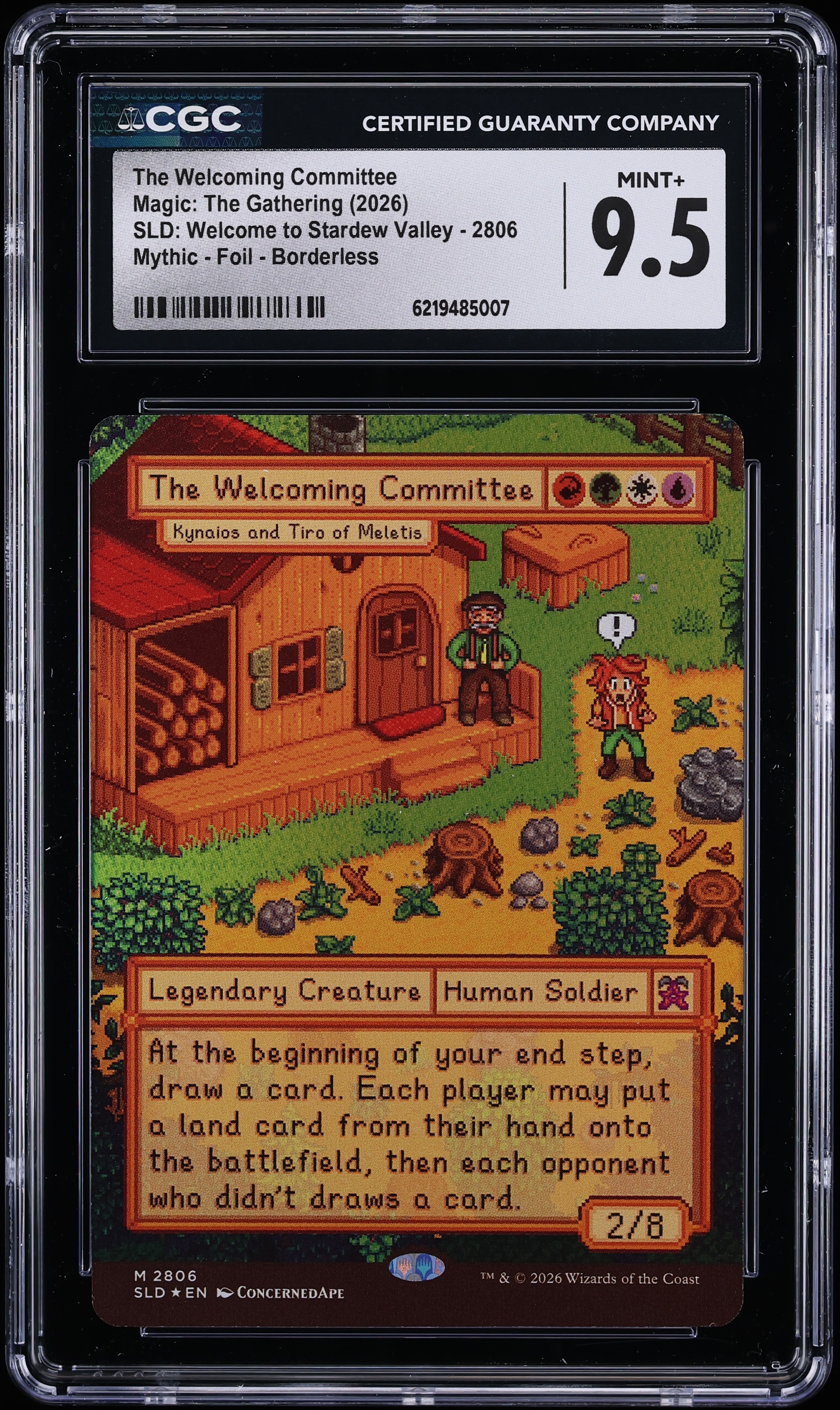 2026 MTG SLD Welcome To Stardew Valley Foil Borderless The Welcoming Committee #2806 CGC 9.5