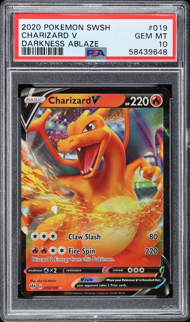 2020 Pokemon Sword & Shield Darkness Ablaze Holo Charizard V #19 PSA 10 GEM MINT