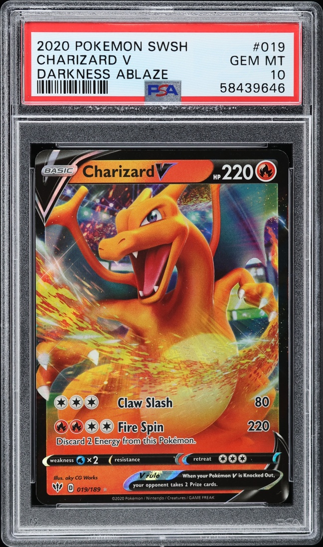 2020 Pokemon Sword & Shield Darkness Ablaze Holo Charizard V #19 PSA 10 GEM MINT