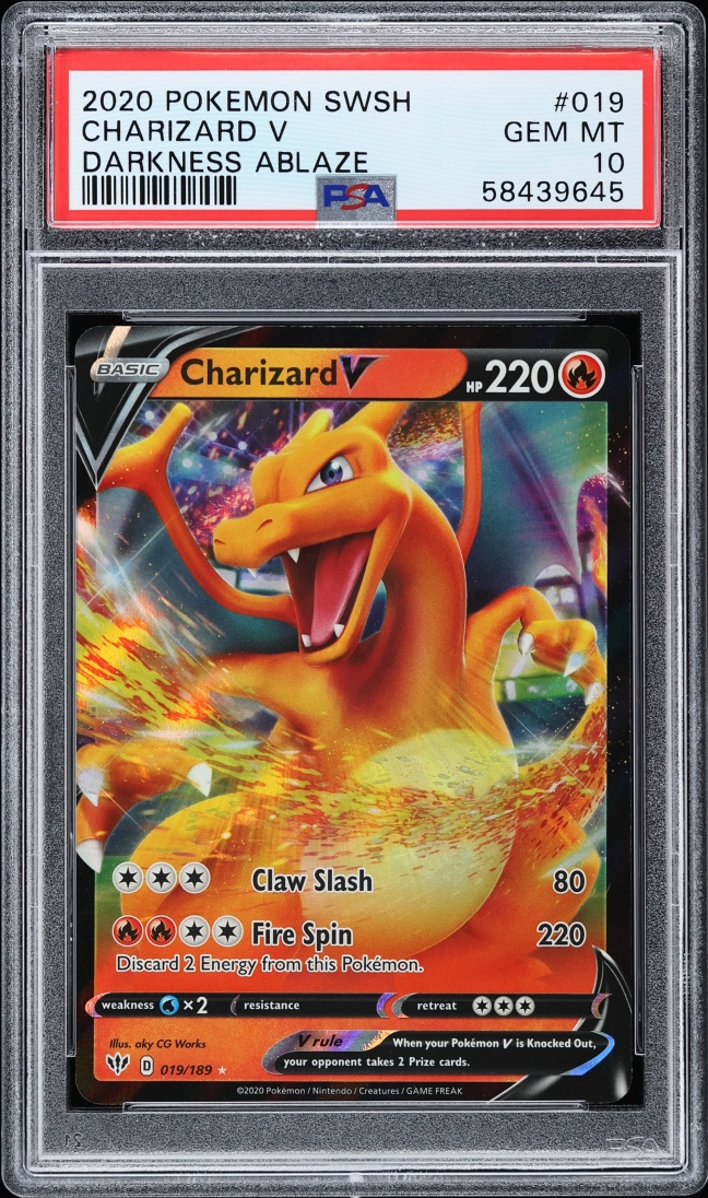 2020 Pokemon Sword & Shield Darkness Ablaze Holo Charizard V #19 PSA 10 GEM MINT