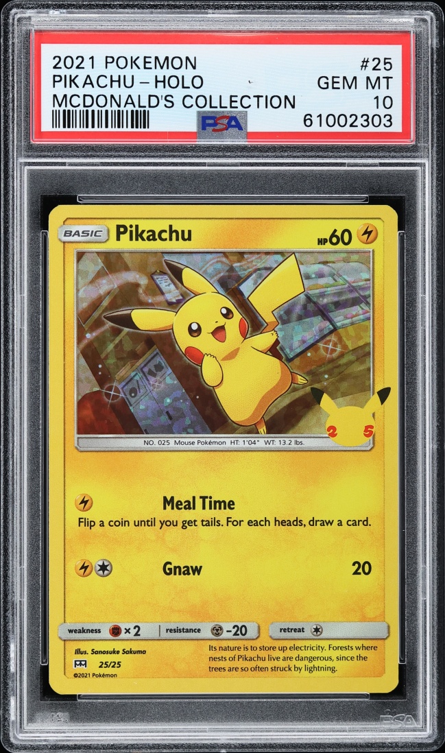 2021 Pokemon Sword & Shield McDonald's Collection Confetti Holo Pikachu #25 PSA 10 GEM MINT