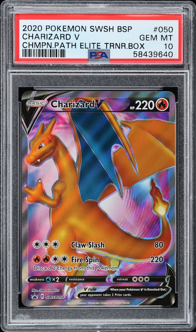 2020 Pokemon Sword & Shield Promo Champion's Path ETB Full Art Charizard V #SWSH050 PSA 10 GEM