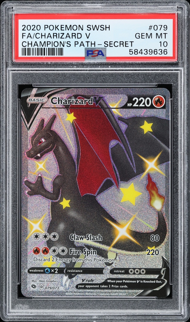 2020 Pokemon Sword & Shield Champion's Path Full Art Shiny Charizard V #79 PSA 10 GEM MINT