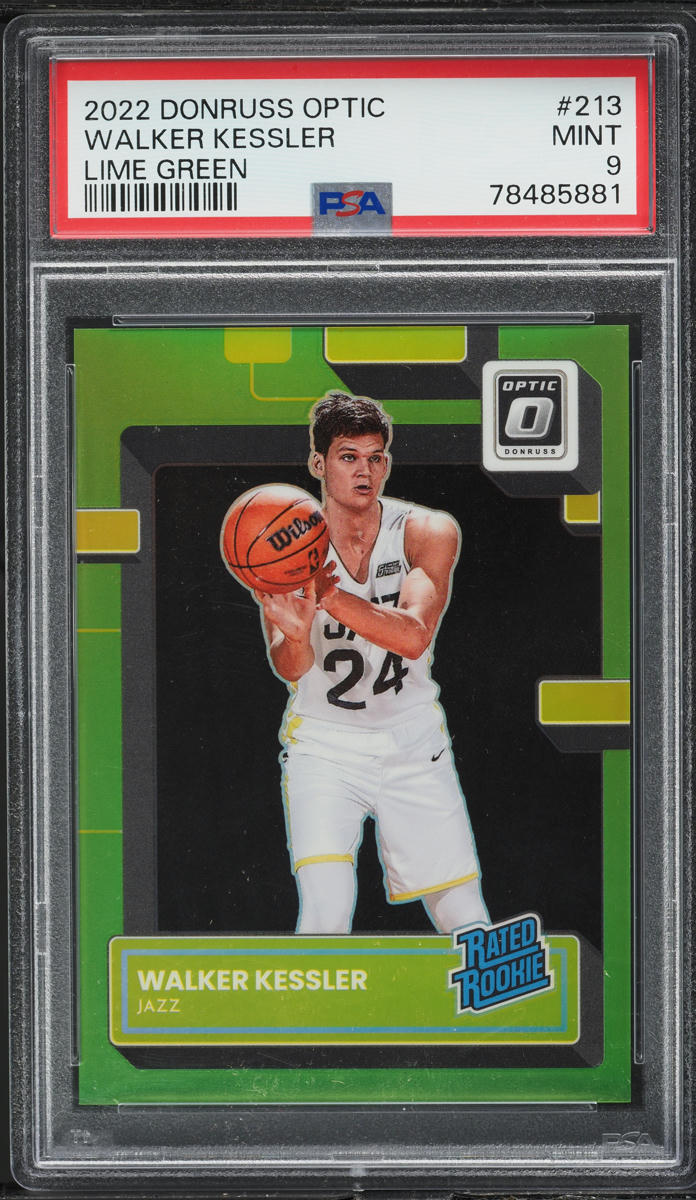 2022 Donruss Optic Lime Green Walker Kessler ROOKIE /149 #213 PSA 9 MINT