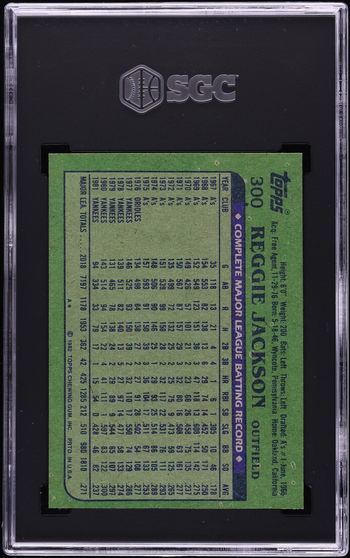 1982 Topps Reggie Jackson #300 SGC 8.5 NM-MT+