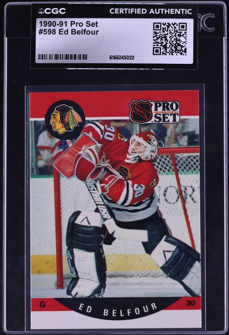 1990 Pro Set Hockey Ed Belfour #598 CGC AUTH