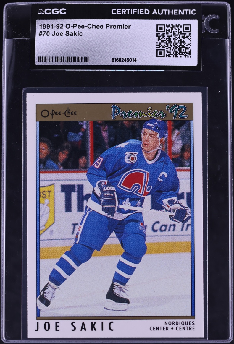 1991 O-Pee-Chee Premier Joe Sakic #70 CGC AUTH