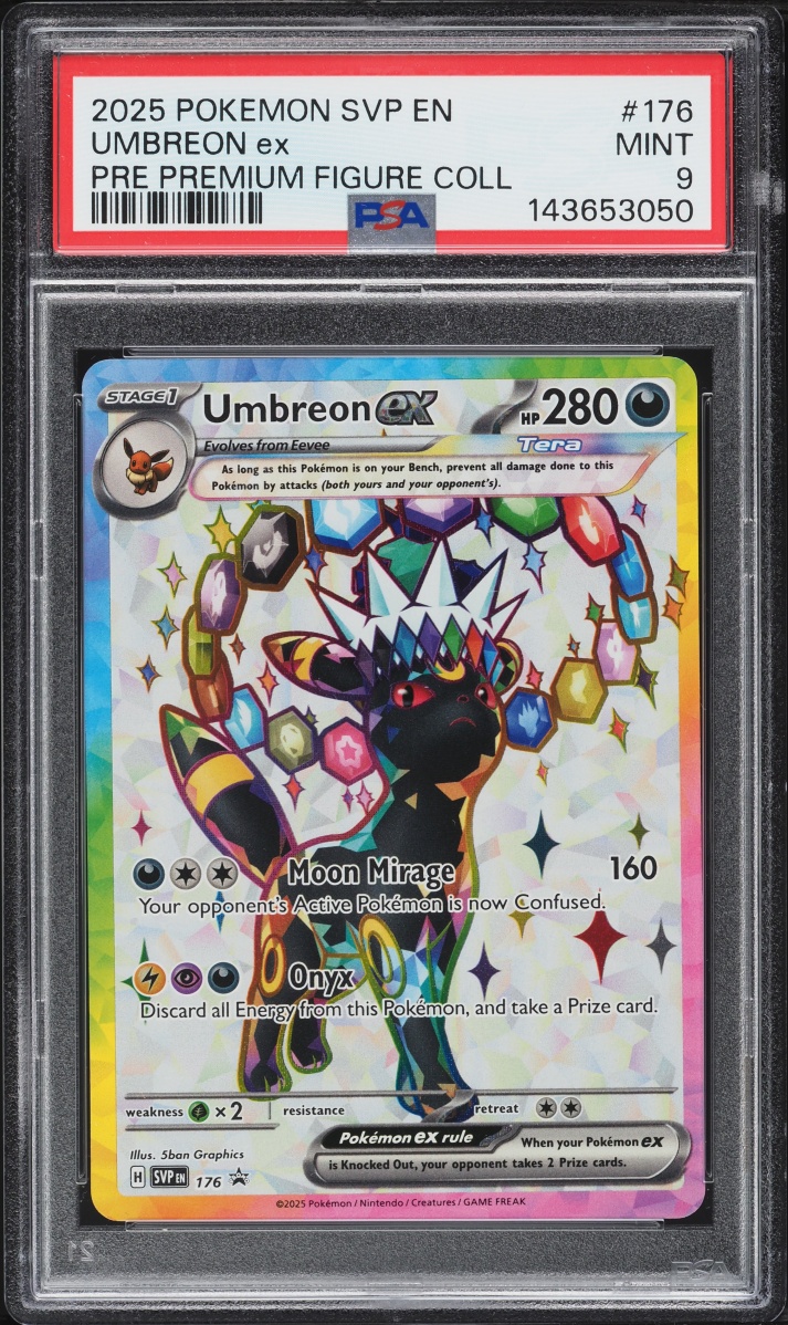 2025 Pokemon SV Promo Prismatic Evolutions Premium Figure Full Art Umbreon ex #176 PSA 9 MINT