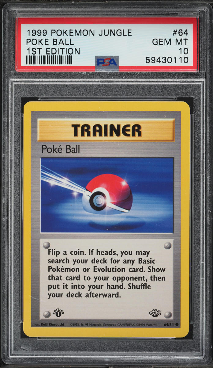 1999 Pokemon Jungle 1st Edition Poke Ball #64 PSA 10 GEM MINT