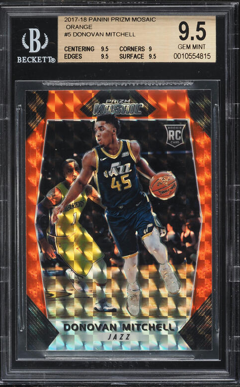 2017 Panini Prizm Silver Donovan Mitchell ROOKIE AUTO #117 PSA 9