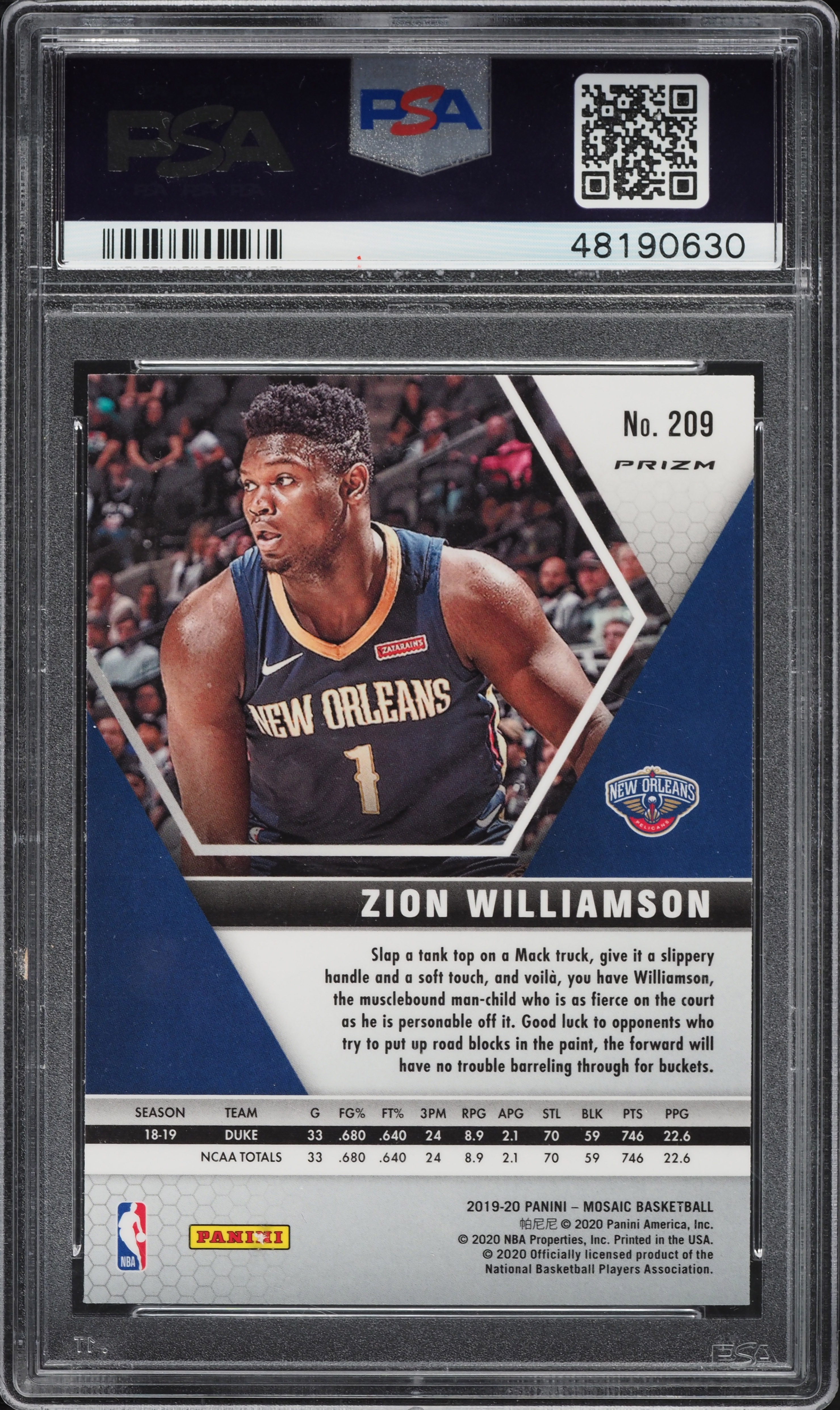 その他 2019 Mosaic Zion Williamson RC PSA10 その他 2019 Mosaic Zion Williamson RC PSA10 2019-20 Mosaic
