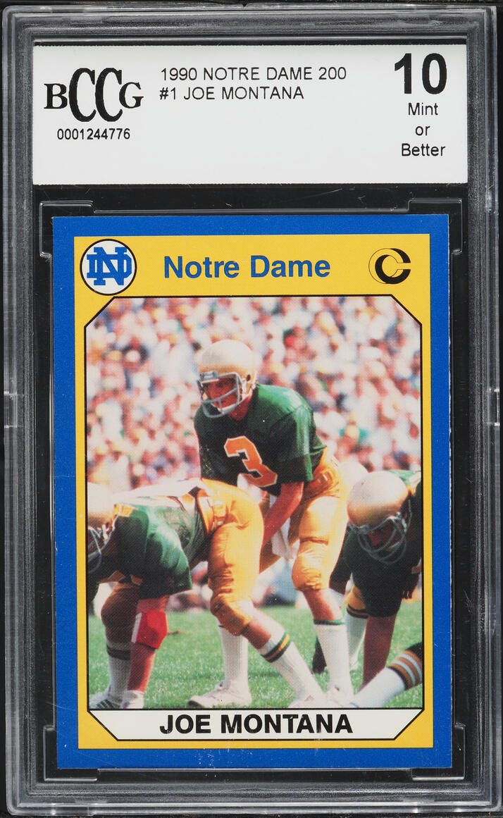 1990 Notre Dame 200 Joe Montana #1 BCCG 10