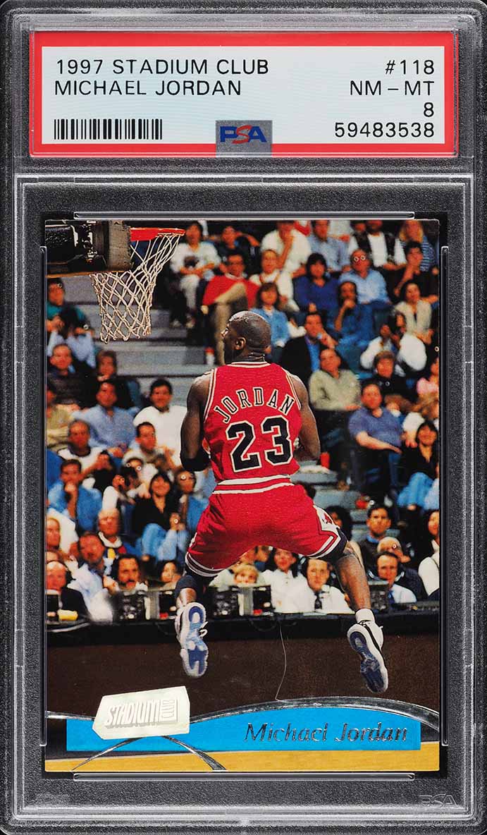 1997 Stadium Club Basketball Michael Jordan #118 PSA 8 NM-MT - Main Image