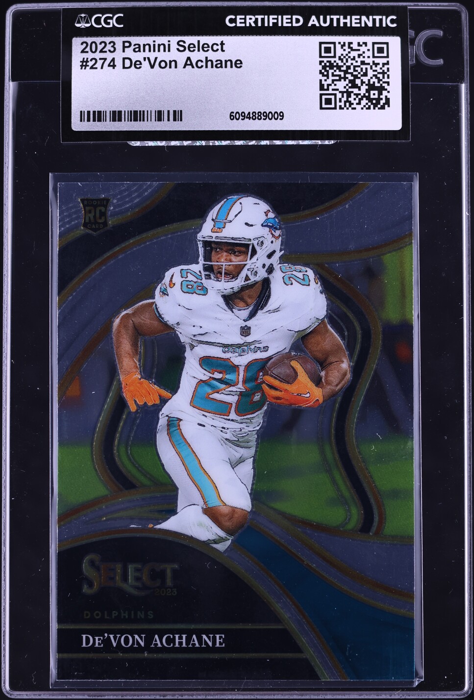 2023 Select Club Level De'Von Achane ROOKIE #274 CGC AUTH