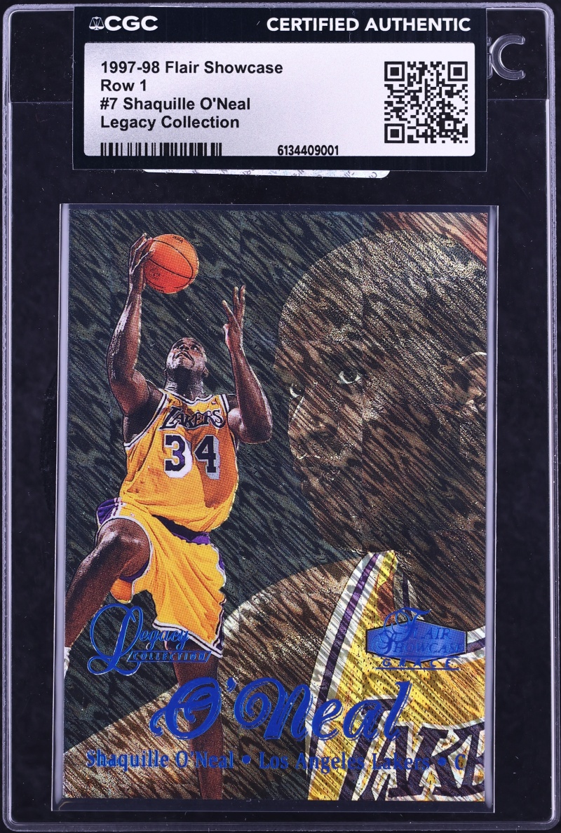 1997 Flair Showcase Row 1 Legacy Collection Shaquille O'Neal #7 CGC AUTH