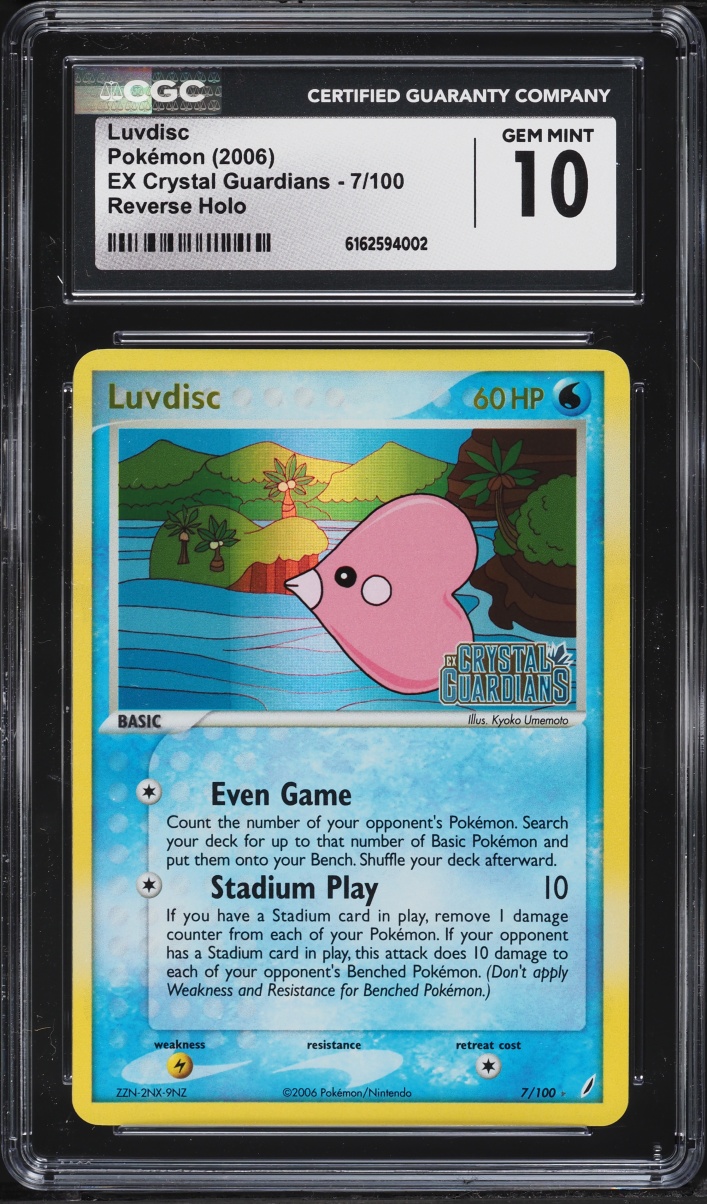 2006 Pokemon EX Crystal Guardians Reverse Holo Luvdisc #7 CGC 10 GEM MINT