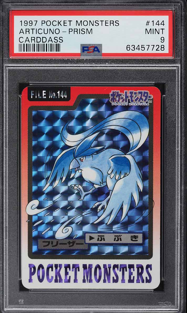 1997 Pokemon Japanese Pocket Monsters Carddass Prism Articuno #144 PSA 9 MINT