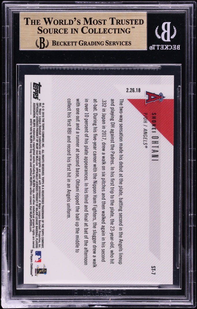 2018 Topps Now Spring Training Shohei Ohtani ROOKIE #ST-7 BGS 9.5 GEM MINT