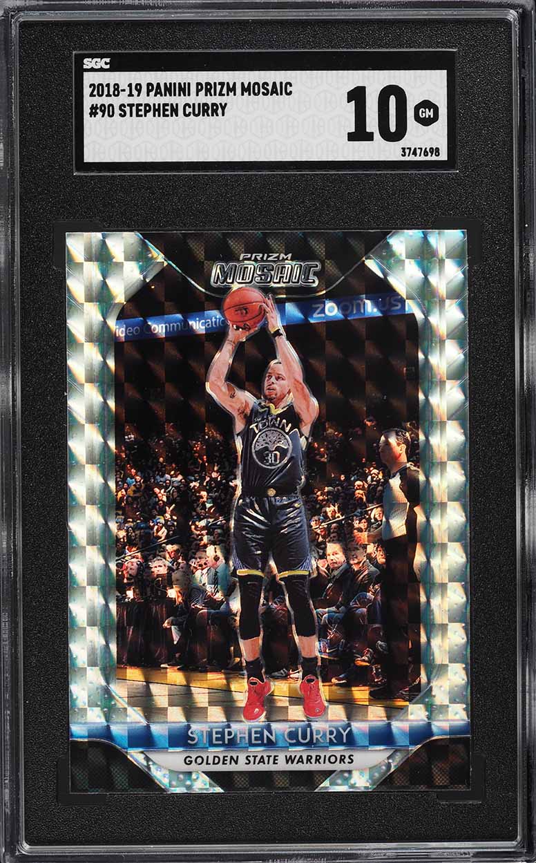 2018 Panini Prizm Mosaic Stephen Curry #90 SGC 10 GEM MINT on