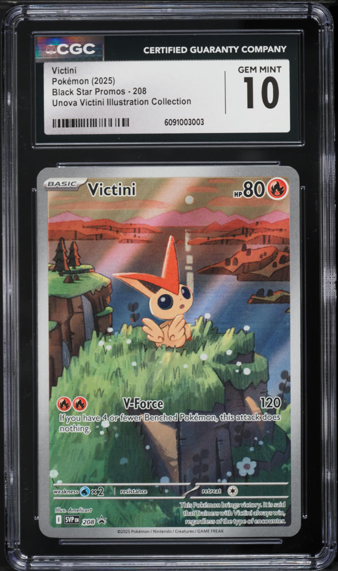2025 Pokemon SV Promo Unova Illustration Collection Full Art Victini #208 CGC 10 GEM MINT