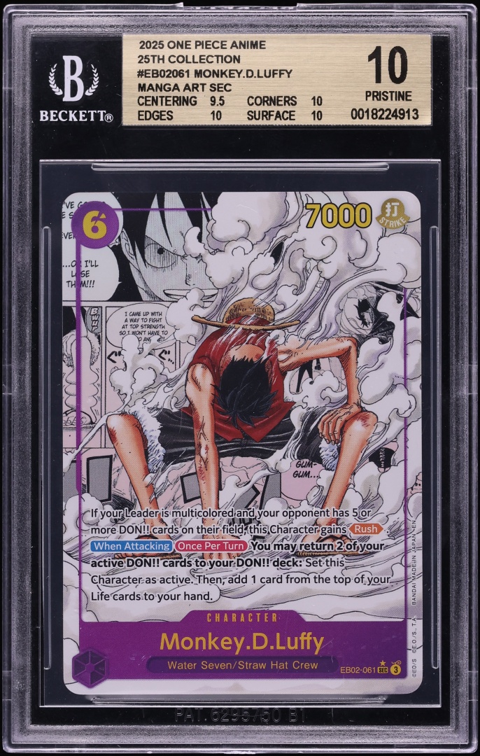 2025 One Piece Anime 25th Collection Manga Art Monkey D Luffy #EB02061 BGS 10 PRISTINE