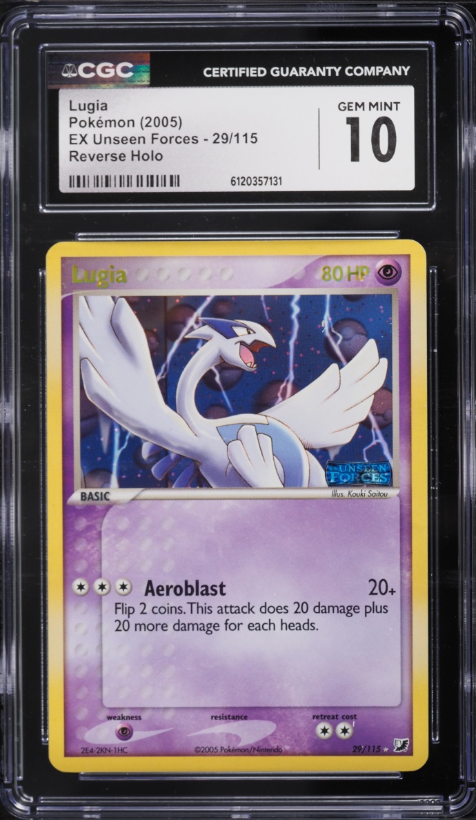 2005 Pokemon EX Unseen Forces Reverse Holo Lugia #29 CGC 10 GEM MINT