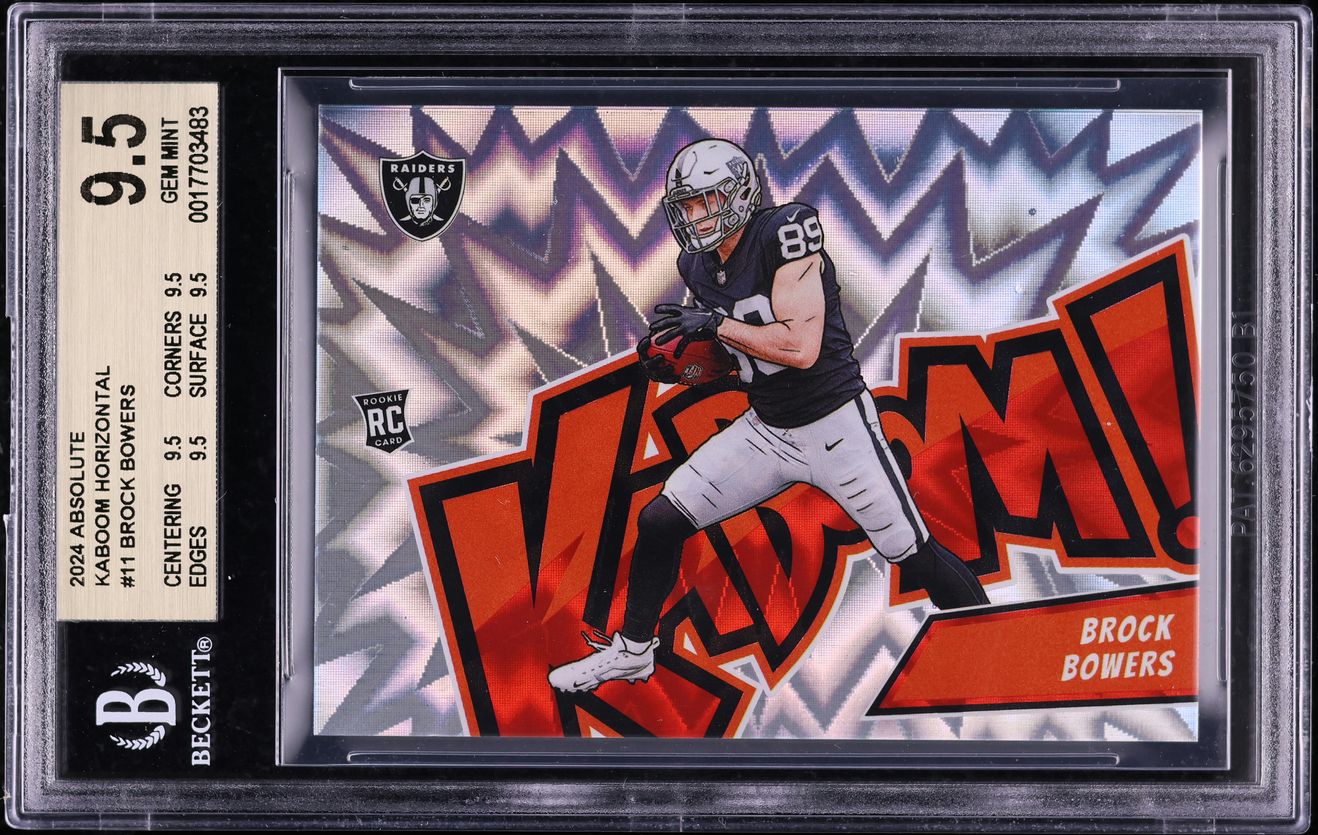 2024 Absolute Kaboom Horizontal Brock Bowers ROOKIE #11 BGS 9.5 GEM MINT
