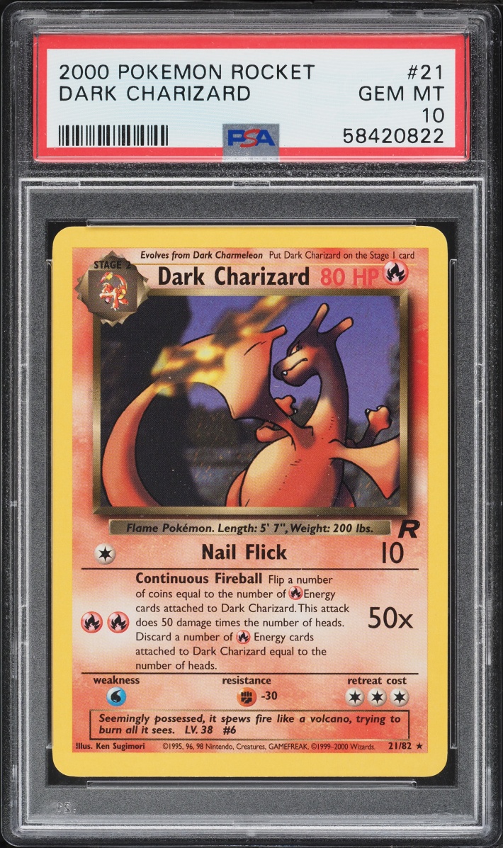 2000 Pokemon Team Rocket Dark Charizard #21 PSA 10 GEM MINT