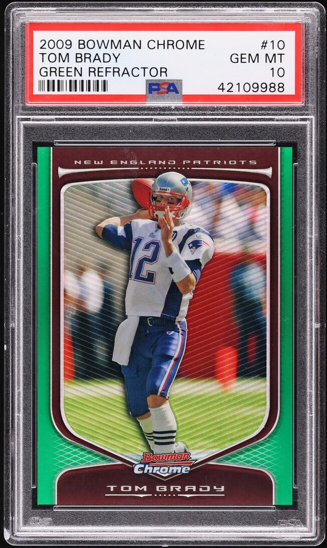 2009 Bowman Chrome Green Refractor Tom Brady /99 #10 PSA 10 GEM MINT