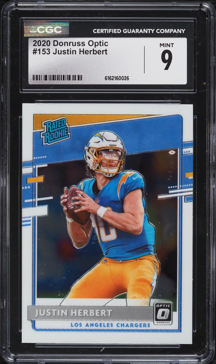 2020 Donruss Optic Justin Herbert ROOKIE #153 CGC 9 MINT