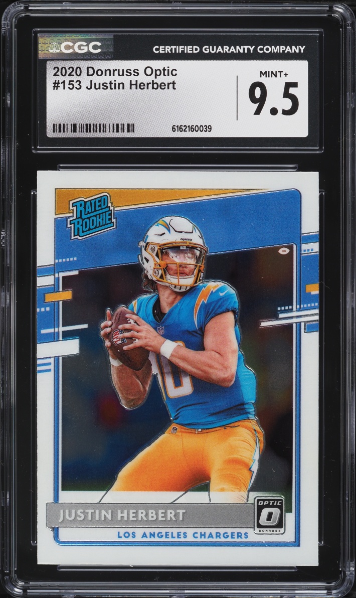 2020 Donruss Optic Justin Herbert ROOKIE #153 CGC 9.5 MINT+