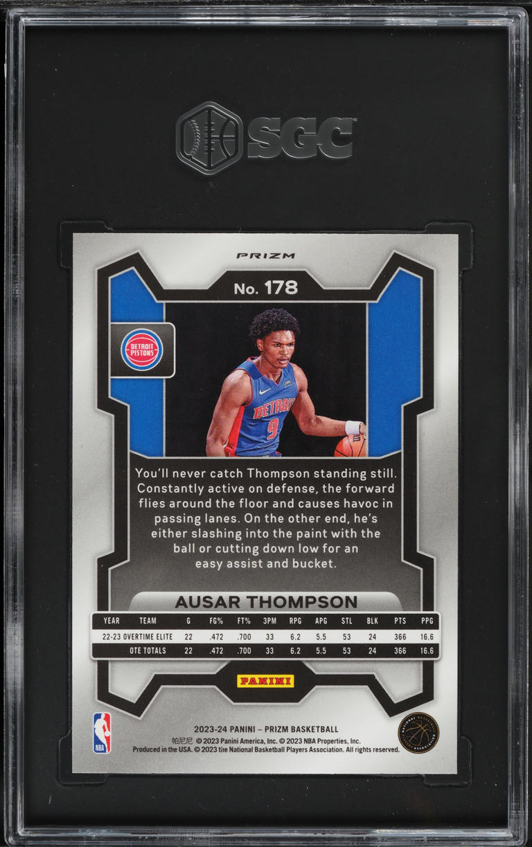 2023 Panini Prizm Ice Ausar Thompson ROOKIE #178 SGC 10 GEM MINT