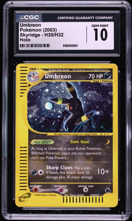 2003 Pokemon Skyridge Holo Umbreon #H30 CGC 10 GEM MINT