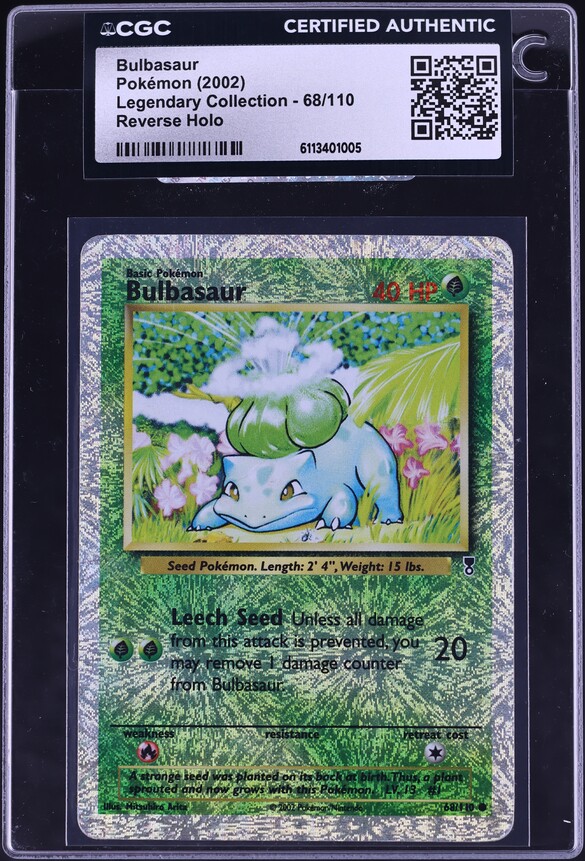 rare bulbasaur pokemon card ME01: Mega Evolution Illustration #133 clear acrylic holder that perfectly accentuates the stunning visual design and character artwork 1995 bulbasaur Pokemon card *rare*
