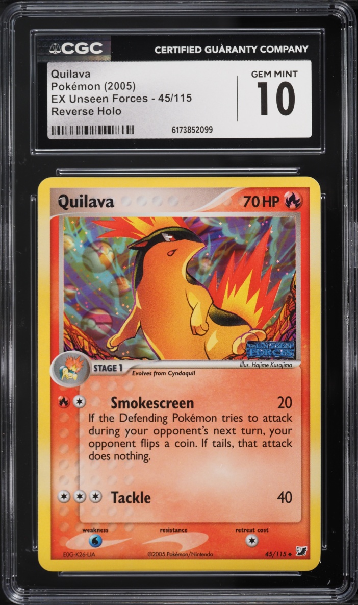 2005 Pokemon EX Unseen Forces Reverse Holo Quilava #45 CGC 10 GEM MINT