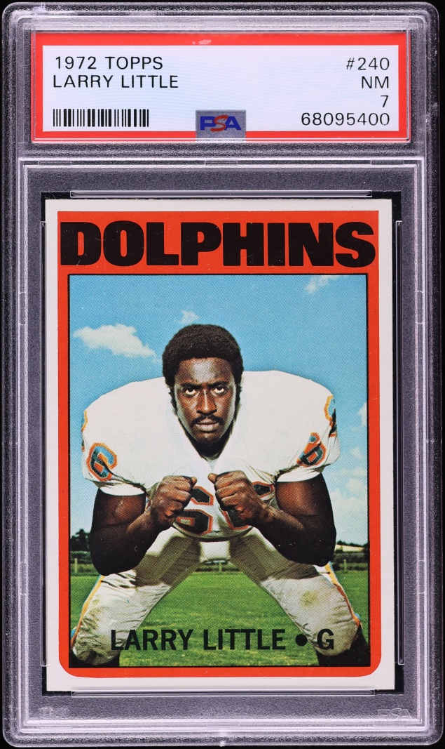 1972 Topps Football Larry Little ROOKIE #240 PSA 7 NRMT