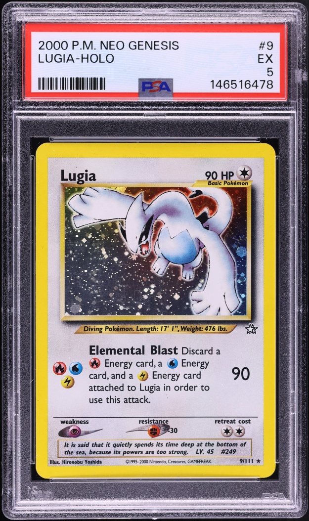 2000 Pokemon Neo Genesis Holo Lugia #9 PSA 5 EX