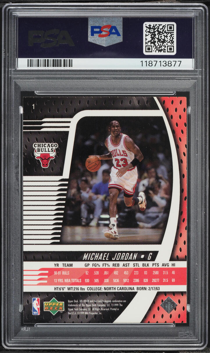 1998 Upper Deck Ionix Michael Jordan #1 PSA 8 NM-MT