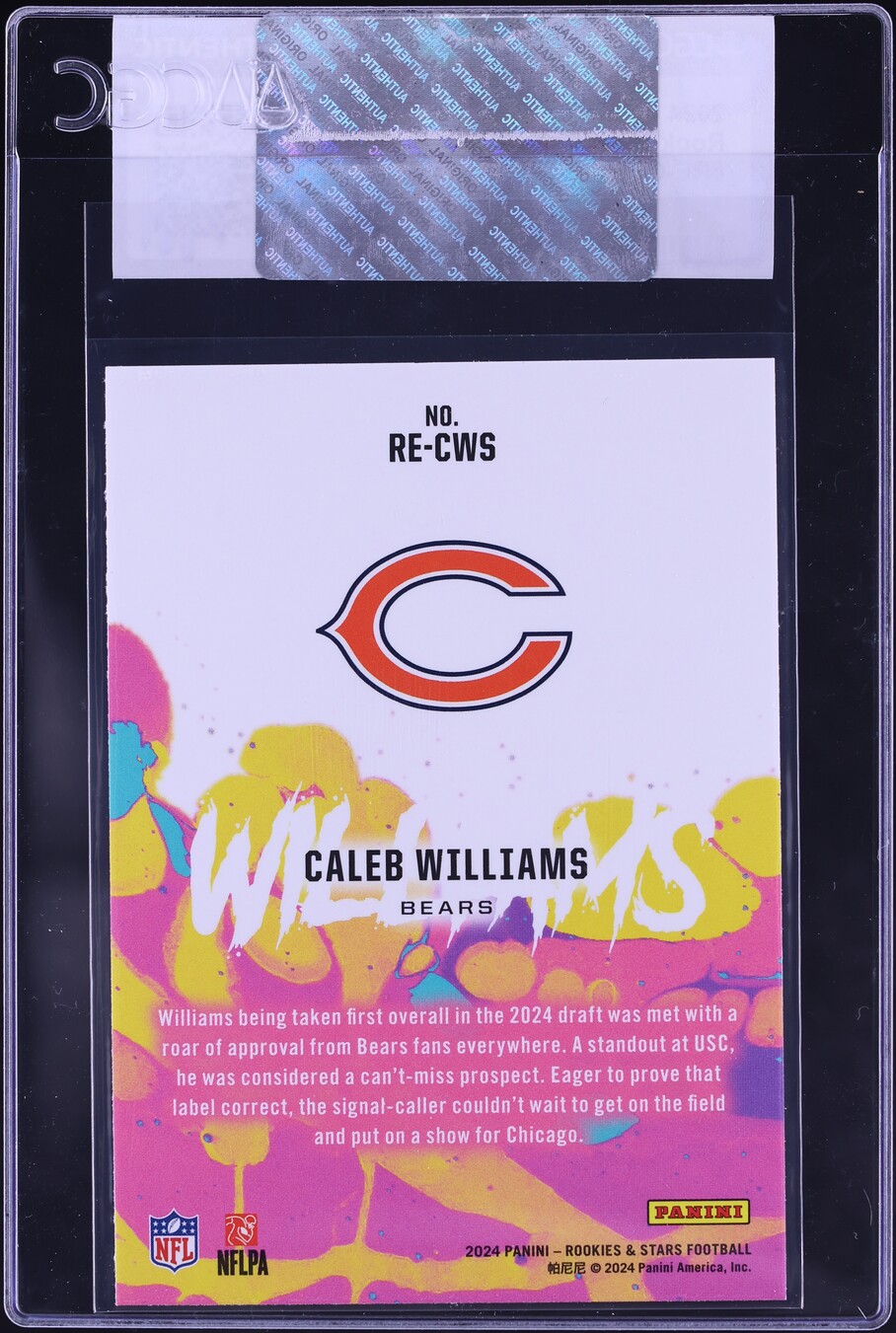 2024 Panini Rookies & Stars Exclusive Caleb Williams ROOKIE #RE-CWS CGC AUTH
