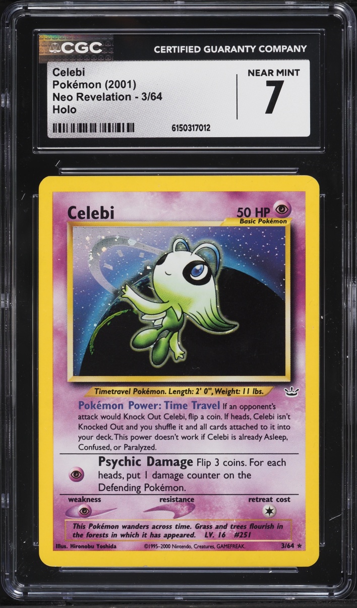 2001 Pokemon Neo Revelation Holo Celebi #3 CGC 7 NRMT