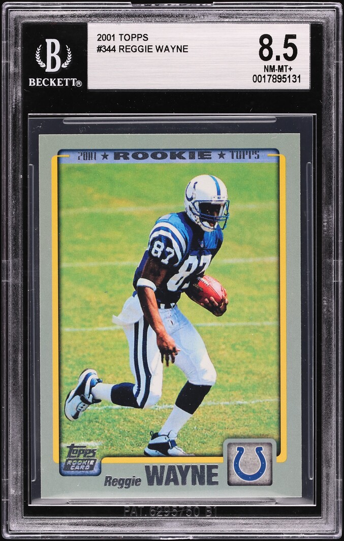 2001 Topps Football Reggie Wayne ROOKIE #344 BGS 8.5 NM-MT+