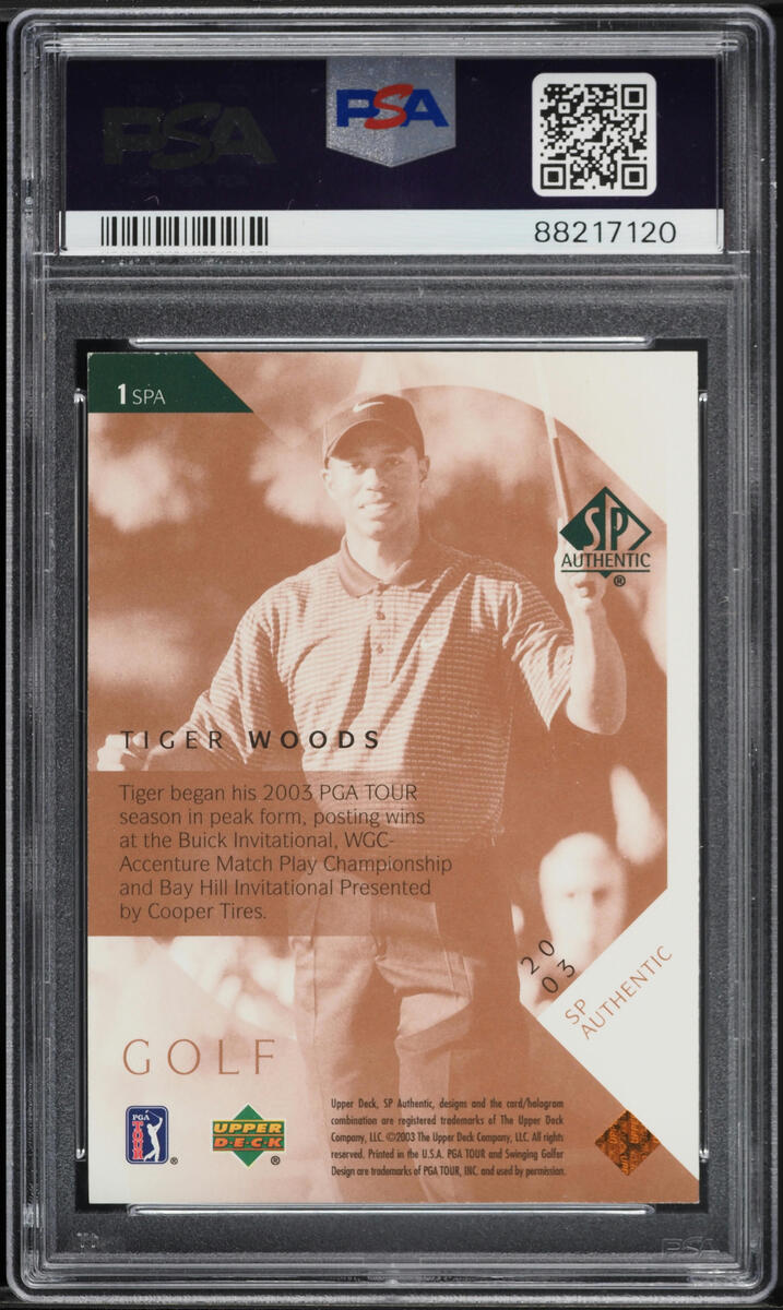 2003 SP Authentic Golf Tiger Woods #1 PSA 9 MINT
