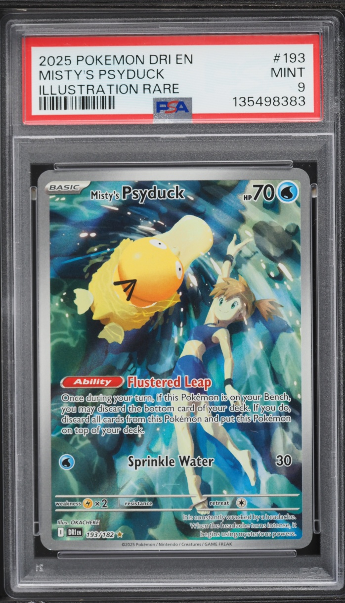 2025 Pokemon Scarlet & Violet Destined Rivals IR Misty's Psyduck #193 PSA 9 MINT
