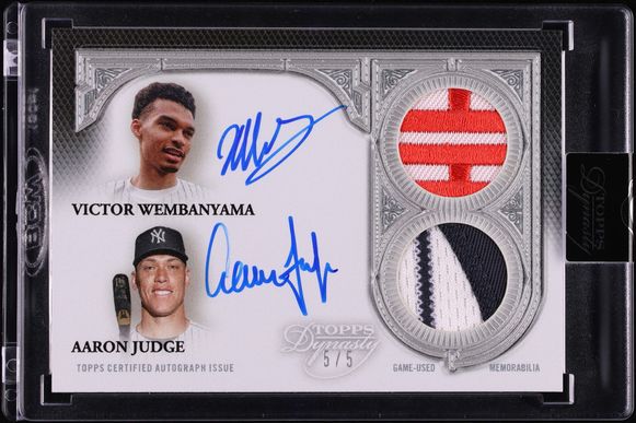 2023 Topps Dynasty Dual Aaron Judge & Victor Wembanyama ROOKIE PATCH AUTO 5/5 #DAPC-WJ