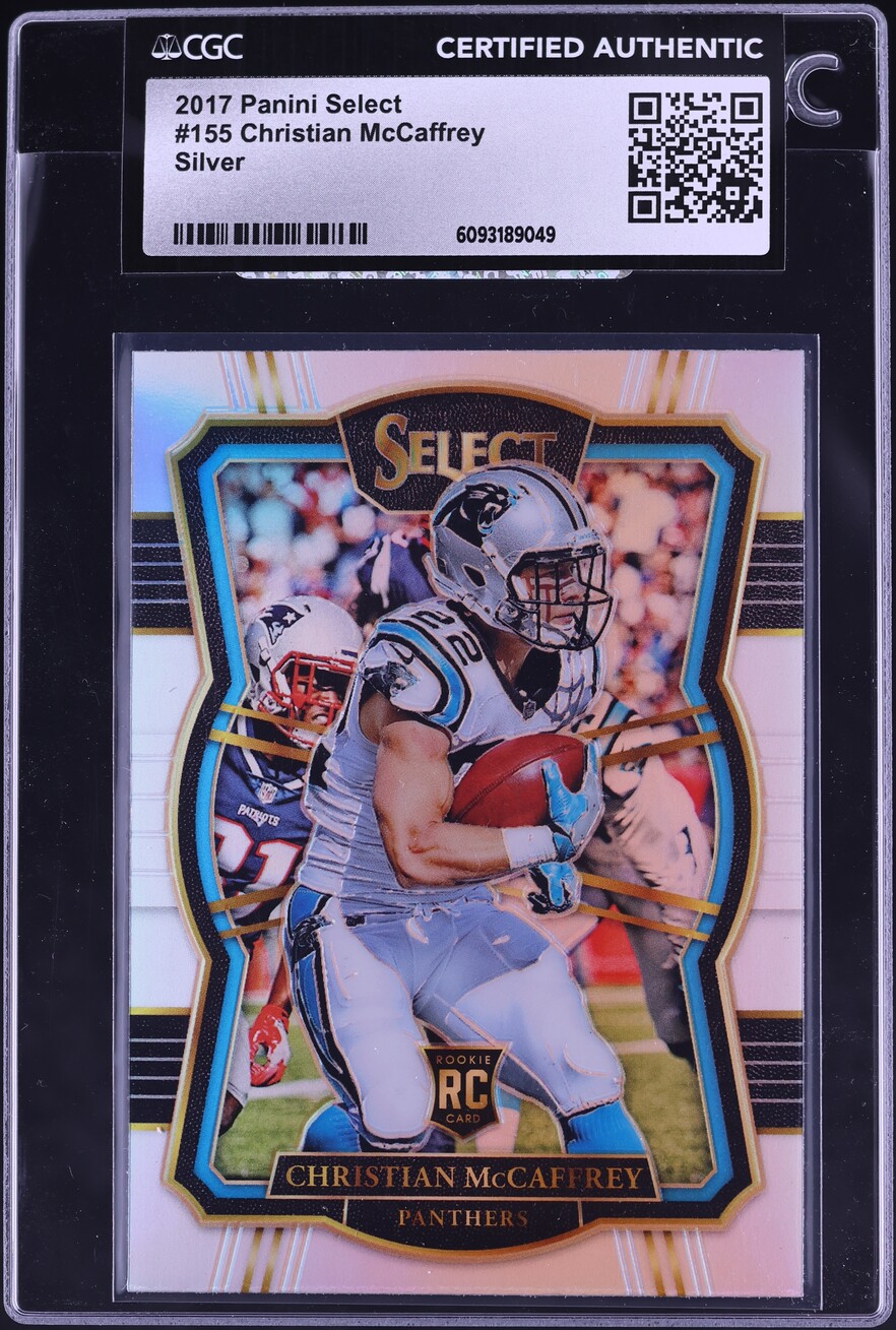 2017 Select Premier Level Silver Christian McCaffrey ROOKIE #155 CGC AUTH