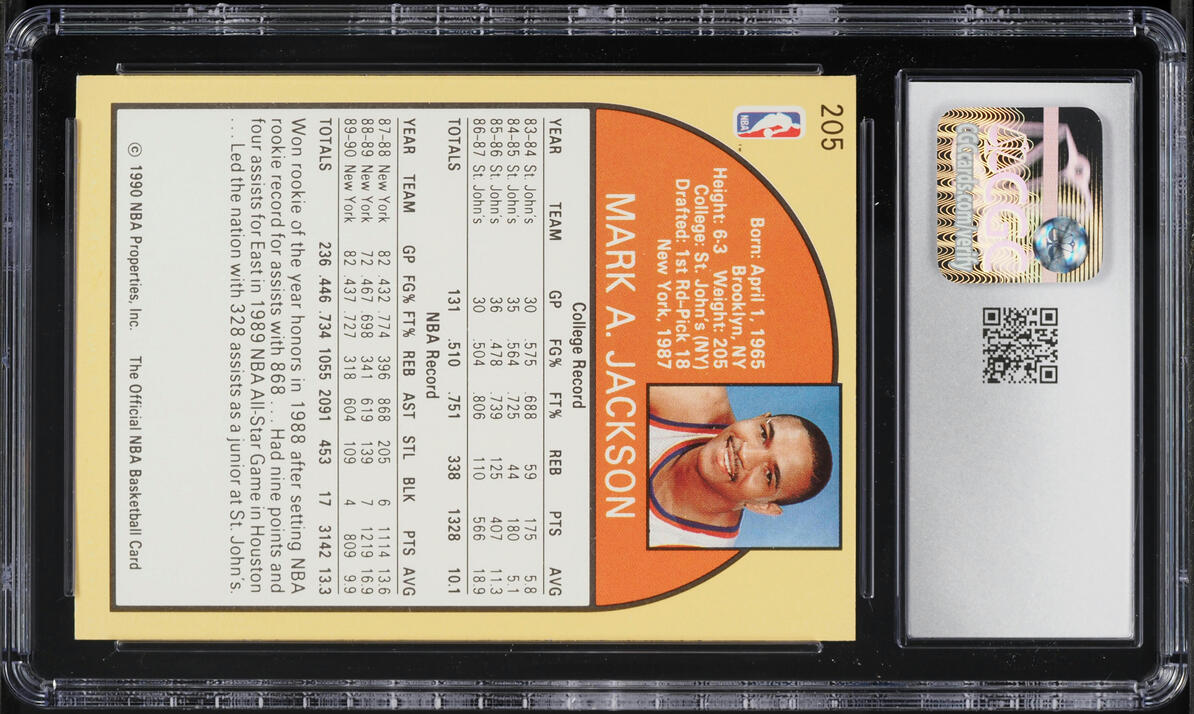 1990 Hoops Mark Jackson #205 CGC 7 NRMT