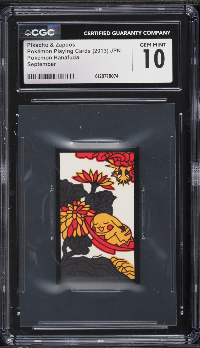 2013 Pokemon Japanese Playing Cards Hanafuda September Pikachu & Zapdos CGC 10 GEM MINT