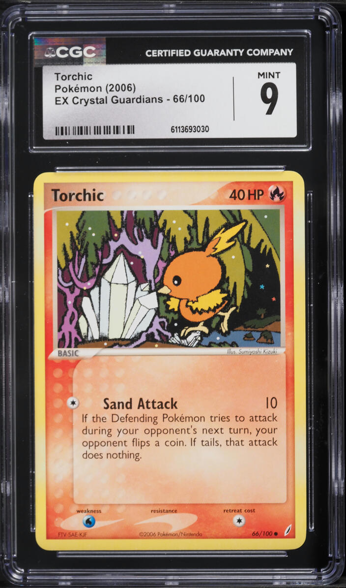 2006 Pokemon EX Crystal Guardians Torchic #66 CGC 9 MINT