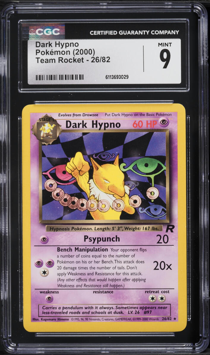 2000 Pokemon Team Rocket Dark Hypno #26 CGC 9 MINT