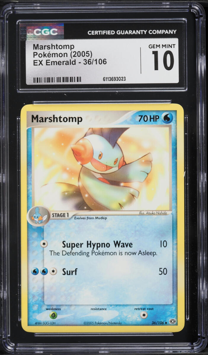 2005 Pokemon EX Emerald Marshtomp #36 CGC 10 GEM MINT